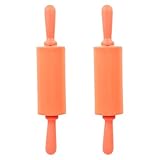 NUOBESTY Nudelholz 2 Stück Leichtes Antihaft Silikon Rollholz Bunt für Backen Basteln Kneten...