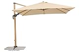 Schneider Sonnenschirm Rhodos Twist Woody, natur, 300 x 300 cm quadratisch, Gestell Alu/Stahl,...