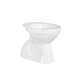 Belvit Stand WC - Keramik-Toilette mit Bodenabgang senkrecht, Tiefspüler ohne WC-Deckel, weiß