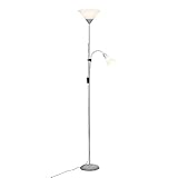 Brilliant Lampe Spari Deckenfluter Lesearm silber/weiß | 1x A60, E27, 60W, geeignet für...