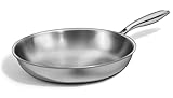 Deedro Bratpfanne 28cm Induktion, Edelstahlpfanne unbeschichtet für alle Herdarten,...