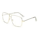 Teuena Brille Ohne Stärke Damen und Herren, Vintage Klassische Metallrahmen Brillenfassung,...