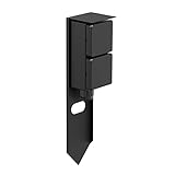 ledscom.de Garten Steckdosensäule PIWI mit Erdspieß für außen, IP44, 2-Fach, Edelstahl, schwarz,...