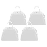 Vaguelly 4 Stück Metall Kuhglocken 7,6cm mit Griff Laute Handglocken für Fußballspiele...