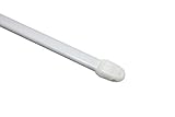 GARDINIA Vitragestange flachoval, Ausziehbar, Gardinenstange, Metall/Kunststoff, Weiß, 80-120 cm, 2...
