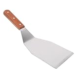 Alipis Großer Edelstahl Pfannenwender mit Holzgriff Rutschfester Küchenwender für Steak und Grill...