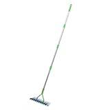 Rasenrechen 1.7m Robuster Ertikutierer Rechen Rasenfilz-Entfernungsharke mit 21 Zinken Klinge...