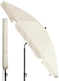 4smile Strandschirm SunnyJoy, Ø 180 cm Beige - UPF 50+ Sonnenschirm Strand, Sonnenschirm Balkon -...