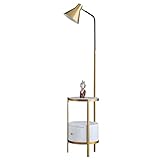 SYALEO Floor Lamp Stehlampe, verstellbar, dimmbar, mit Nachttisch, modern, mit Schublade,...