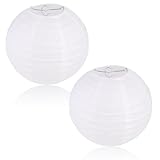 2 Stück 20CM Lampions Weiß,Papierlampenschirm,Papierlaternen,Papierlampion,Lampenschirm Papier...