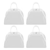 LALADEFIEE 4 Stück 4 Stück Metall Kuhglocken mit Ergonomischem Griff 3 Zoll Laute Handpercussion...