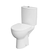 CERSANIT Stand WC mit Spülkasten Komplett | Toiletten mit Toilettensitz aus Duroplast mit...