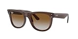 Ray-Ban Sonnenbrille Wayfarer Reverse Square Rbr0502s, Transparent/Hellbraun schattiert, 53 mm