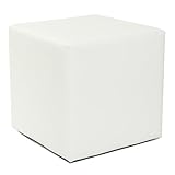 Kubus I Sitzwürfel Hocker Kunstleder Sitzhocker 45x45x45 cm weiß modern