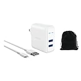 Anker 2-Port PowerPort 24W Wandladegerät mit PowerIQ Technologie, Dual USB-A Ports, schnelles...
