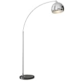 HOMCOM Stehlampe höhenverstellbar, schwenkbar Stehleuchte exkl. Leuchtmittel, 40 W Bogenlampe mit...