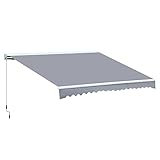 Outsunny Markise Alu-Markise Aluminium-Gelenkarm-Markise 4,5x3m Sonnenschutz Balkon Grau