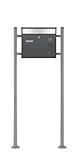 Standbriefkasten mit Zeitungsfach 36x31,5x11,5 cm Anthrazit aus Edelstahl ML-Design