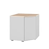 Vicco Sideboard Betti, Weiß/Sonoma, 78 x 78 cm mit 1 Türen