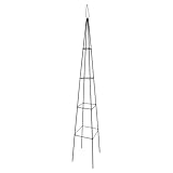 Windhager Obelisk quadratisch, pulverbeschichtetes Stahlgerüst 40 x 40 x 250 cm, Grün, Rankgitter,...