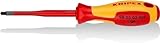 Knipex Schraubendreher (Slim) PlusMinus Pozidriv® brüniert, isolierender Mehrkomponenten-Griff,...
