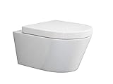 SSWW | Design Hänge WC | Spülrandlose Toilette | Wand-WC | WC-Set | Inkl. abnehmbaren WC-Sitz mit...