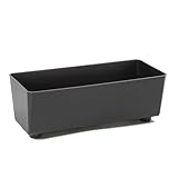 LAMELA Rechteckiger Pflanzkasten mit eleganten Füßen – Schwarzer Blumenkübel aus robustem...
