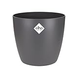 elho Brussels Rund 18 - Blumentopf für Innen - Ø 18.3 x H 16.8 cm - Schwarz/Anthrazit