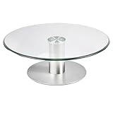 Lazy Susan Drehteller, drehbares Glas-Serviertablett für Esstisch, gehärtetes Glas mit leisen...