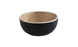 APS 84931 Schale FRIDA, Ø 8,5 cm, Höhe 3,5 cm, Melamin, schwarz/Holzoptik