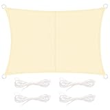 DIDUDE Sonnensegel Wasserdicht Rechteckig 2x3m inkl Befestigungsseile,Premium Polyester-Oxford (PES)...