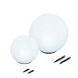 Esotec Solarkugeln Basic, Multicolor, 2er Set, 7 Leuchtfarben, Farbwechsel, 20+30cm, Akku,...