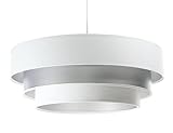 BPS Koncept 050-076-60 Hängeleuchte Triniti weiss/silber 1xE27 H:102cm Ø 60cm dimmbar