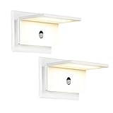 Shouma Außenwandleuchte mit Bewegungsmelder, 2er-Pack, weiße LED-Außenleuchte for Veranda, for...