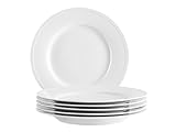 MÄSER Serie Arlona, Teller Set für 6 Personen, 6 Speiseteller aus Porzellan, zeitlos, elegant,...