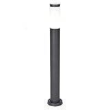 Qazqa - Modern Außenlaterne anthrazit 80 cm IP44 - Rox I Außenbeleuchtung - Edelstahl Zylinder I...