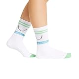 Lieblingssocke Unisex Sportsocken, Größe 36-40 oder 41-46 Weiß-Blau-Grün, Have a nice smile...