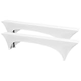 YMHPRIDE 2Pack Elastische Bierbankhussen, weiße Bierbankhussen, Set für 25 cm Bierbank,...