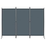 WOLTU Paravent Raumteiler freistehend 3-teilig 255x182 cm, Trennwand klappbar, Stellwand...
