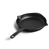 BURNHARD Gusseisen Pfanne Ø30 cm, Bratpfanne, Pre-Seasoned - Für Gasgrill, Backofen und alle...