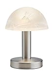 Trio Leuchten LED Tischleuchte Fynn II 599110107, Metall Nickel matt, Glas alabasterfarbig weiß,...