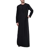 Qamis Herren Langarm Bademantel Kaftan Thobe Muslimisches Kleid Herren Kaftan Arabisches Kleid...