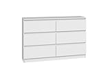 CDF Kommode Malwa M6 120| Farbe: Weiß | Schrank für Dokumente, Kleinigkeiten | Ideal für...