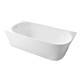 BERNSTEIN Eck-Badewanne aus Sanitäracryl Wanne mit Doppelwandiger Konstruktion 170 x 80 x 58 cm - 5...