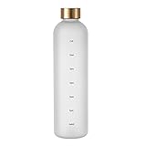 Ggnaxivs 1-Liter-Wasserflasche mit Zeitmarkierung, 32 OZ, Motivierend, Wiederverwendbar, Fitness,...