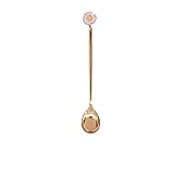 HJUGHPN Teelöffel Edelstahl Schale Löffel Gabel Gold Silber Bunte Kaffee Löffel Teaspoons Daisy...
