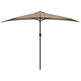 vidaXL Balkonschirm Sonnenschirm Terrassenschirm Alu-Mast Taupe 300×150 cm Halb