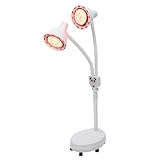 Duoruameng Infrarotlampe, 275W Doppelkopf Rotlichtlampe, 360° Drehbar Therapielampe Wärmelampe mit...
