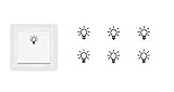 Ein Set Licht Symbol Aufkleber mit 6 Stück Lichtsymbol Aufkleber für Ihren Lichtschalter (RP43)...
