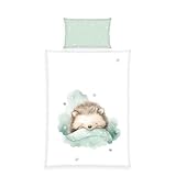Herding babybest Bettwäsche Kleiner Igel, Kopfkissenbezug ca. 40 x 60 cm, Bettbezug ca. 100 x 135...